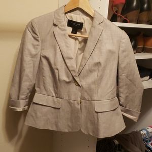 Ann Taylor 0 Petite Linen 3/4 Blazer